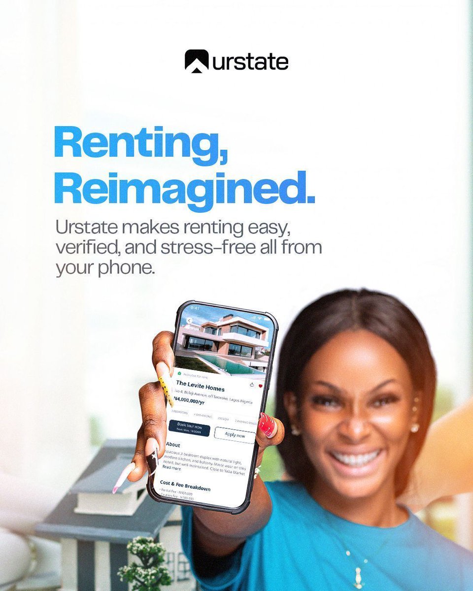 urstatehq's tweet image. Renting can feel like a full-time job 😩 — calls, fake listings, endless fees.

That’s why we are building Urstate — your all in one digital housing agent
#Urstate #JustHome #DigitalAgent #RentingSimplified #NigeriaRentals