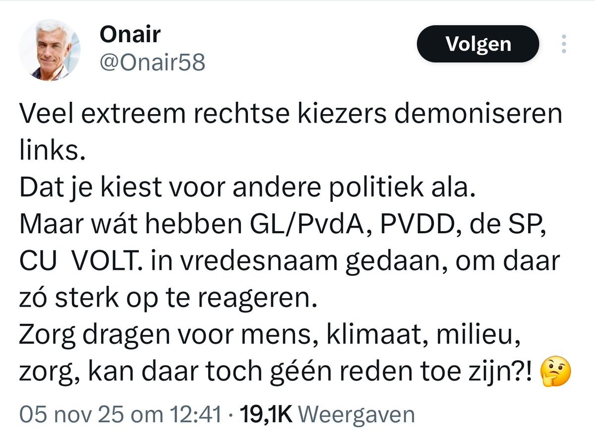 Sandervandam2's tweet photo. Huilen over het demoniseren van links, terwijl je hier dag in, dag uit niks anders doet dan mensen als extreemrechts en fascist wegzetten. https://t.co/Oer1DukgRI