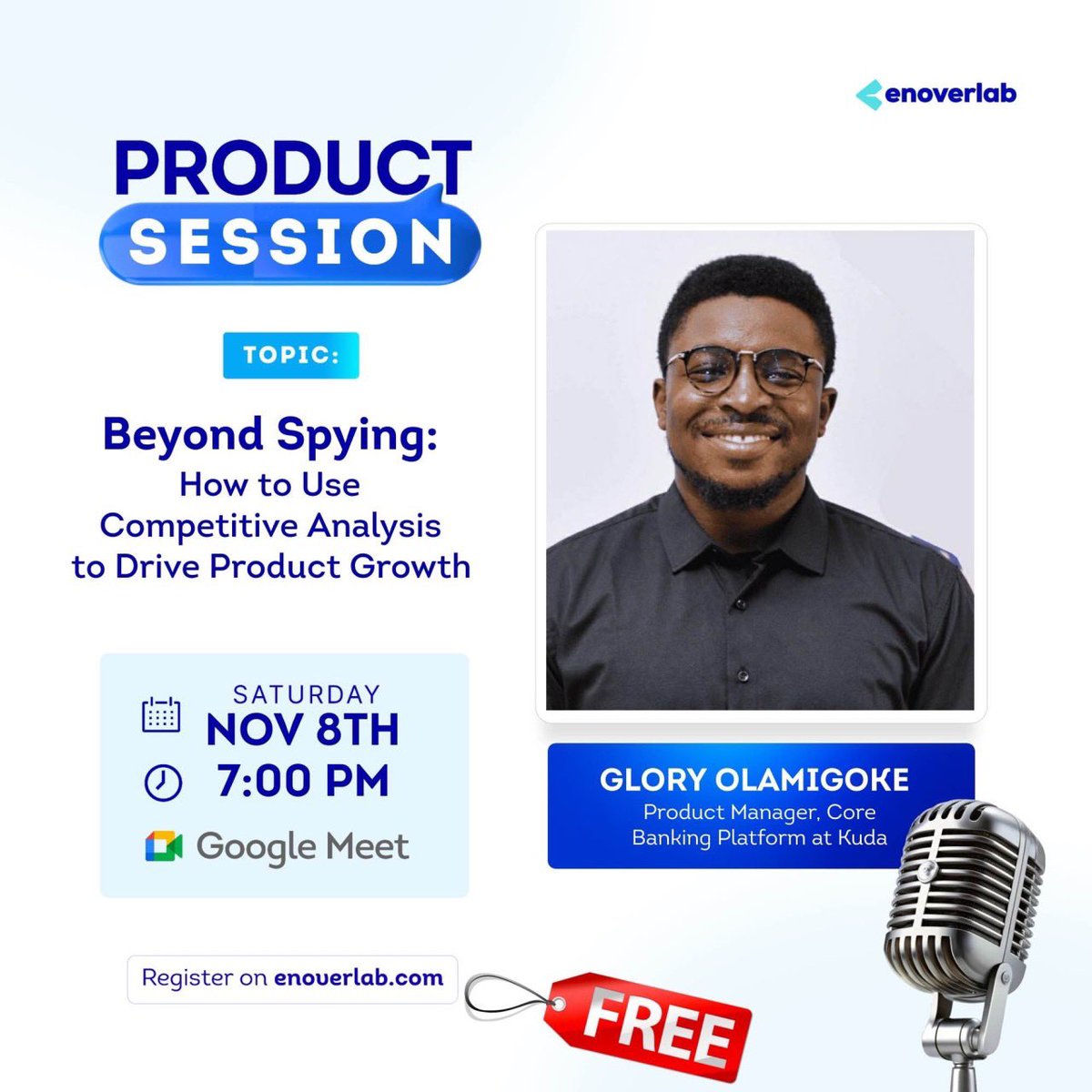 sweettechguy's tweet photo. I have been invited by @enoverlab for this session. 

I’d delve into how competitive analysis done the right way can transform your product development and growth.

You can be a part here - https://t.co/xmjS2H83lA https://t.co/Ia1kQoOXMc