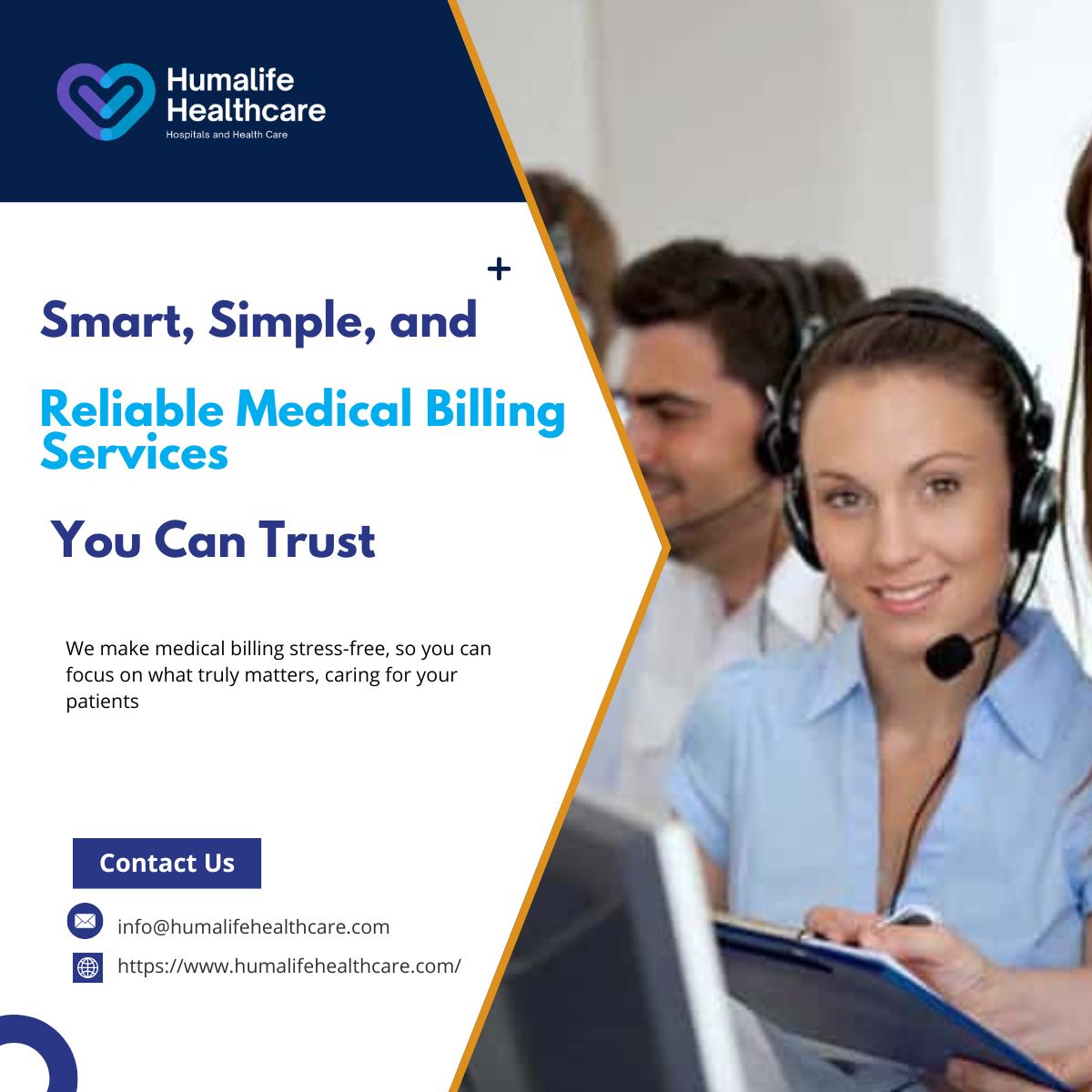 HumalifeH's tweet photo. Simplify your billing. Strengthen your practice. 

At @HumalifeH , we deliver smart, simple, and reliable medical billing services, so you can focus on your patients, not paperwork. 💙

Visit Now: https://t.co/DUlZ4voTI2

#MedicalBilling #Healthcare #Humalife #BillingSolutions https://t.co/c3oOJ1kPAv