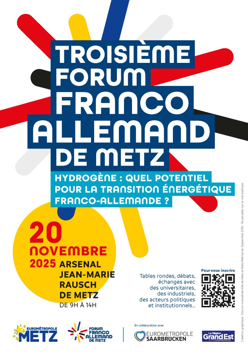 𝗨𝗻 𝟯𝗲 𝗳𝗼𝗿𝘂𝗺 𝗳𝗿𝗮𝗻𝗰𝗼-𝗮𝗹𝗹𝗲𝗺𝗮𝗻𝗱 𝗮𝘂𝘁𝗼𝘂𝗿 𝗱𝗲 𝗹’𝗵𝘆𝗱𝗿𝗼𝗴𝗲̀𝗻𝗲⚡
Les professionnels français et allemands du secteur se rejoignent à l’Arsenal Jean-Marie Rausch le jeudi 20 novembre.
🥨 Cette 3e édition s'effectue sous le Haut patronage de Stephan