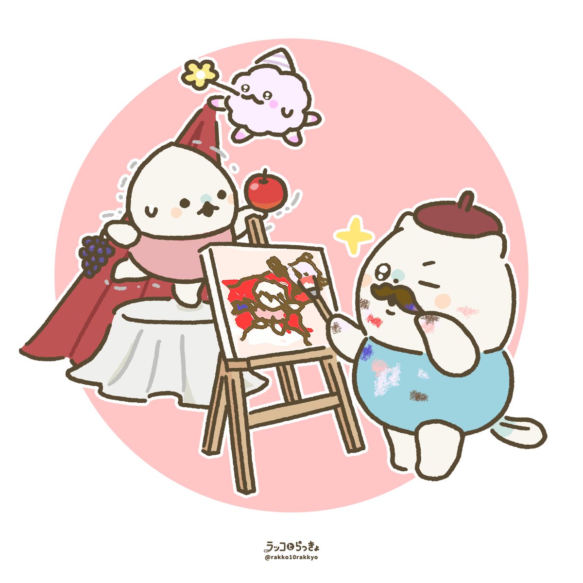 【芸術の秋🎨】
名作完成の予感…！
#ゆるいイラスト #illustration  #ラッコとらっきょ