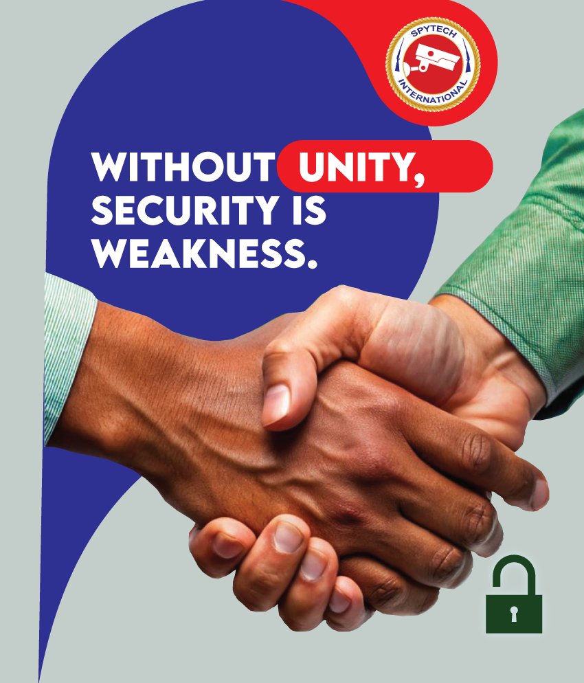 Spytechsecurity's tweet image. Together we build a shield that protects all.

Share yoot story with us, have you ben safed by unity
or lost vaulables because of disuntiy? 

We Protect. We Guard. We Secure.&quot;
#SpytechUganda #WeProtectWeGuardWeSecure #SecureUganda #ProfessionalSecurity #AbantuMarketplac