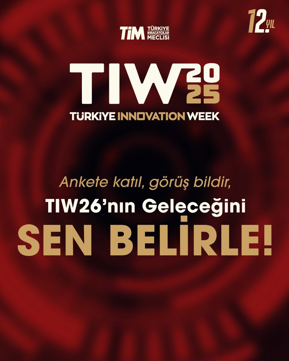 Türkiye Innovation Week 2026 senin fikirlerinle şekilleniyor! Hazırladığımız ankete katılarak bu yılın deneyimlerini değerlendirebilir, gelecek yıl daha büyük bir etki için katkıda bulunabilirsin.

Ankete katıl, sen de iz bırak! Ankete katılmak için: url.tim.org.tr/tiw25anketi