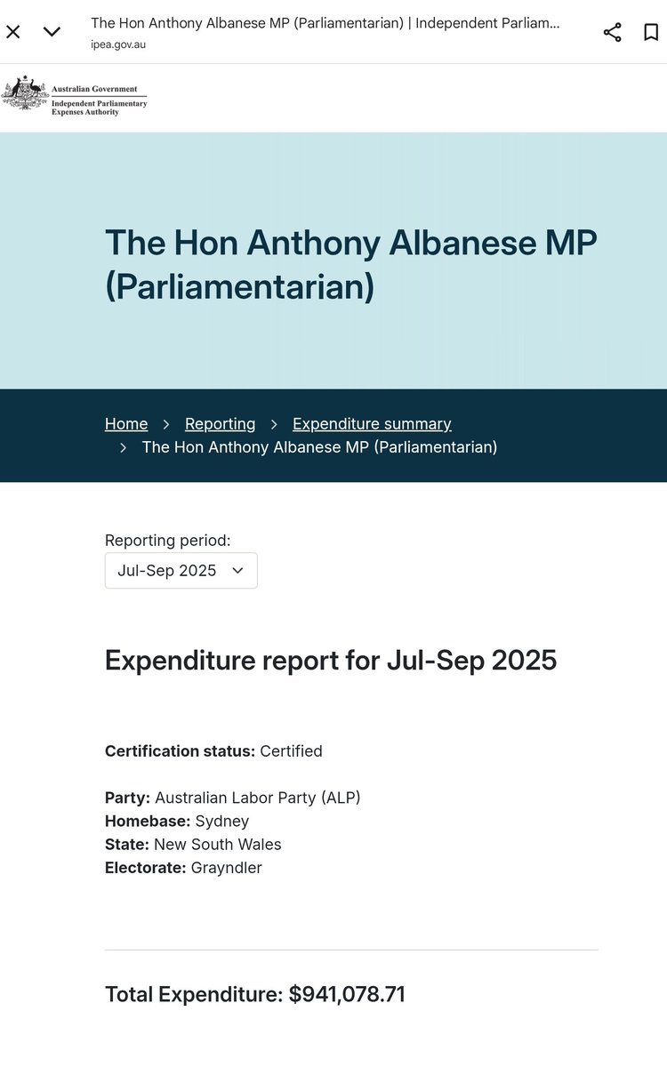 Latest credit card bill for Anthony Albanese has come in at $941,078.

Albanese racked up $941,078 in 3 months.

We pay for everything, including food, accommodation, flights, internet for his Airbnb, and his multiple car leases. We pay the fuel too. The lot. Even dog grooming.