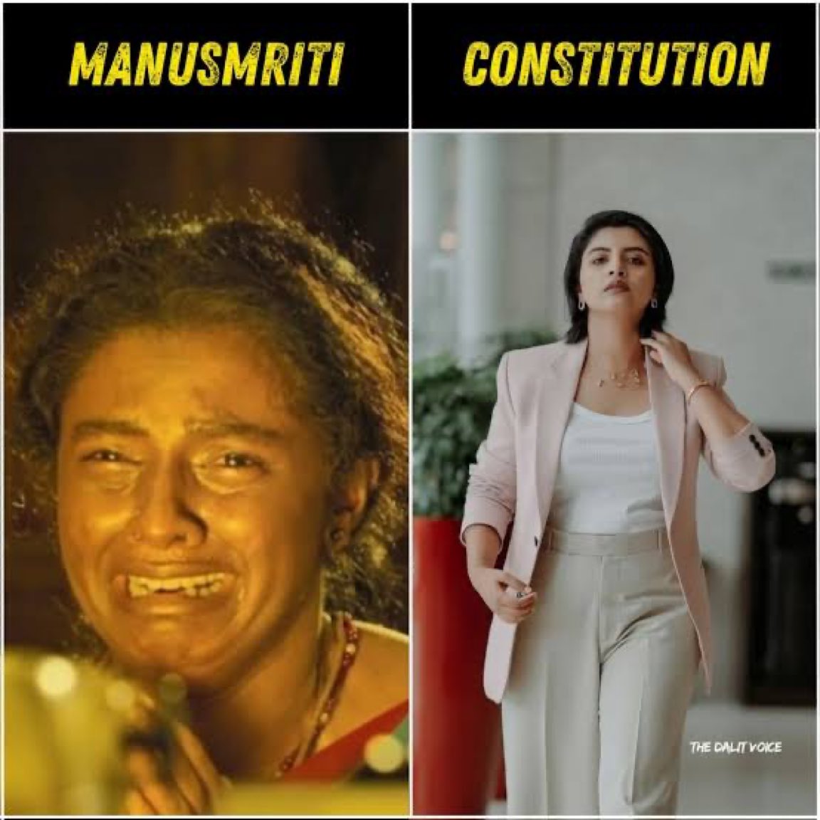 Polticalfunda's tweet photo. If Babasaheb Ambedkar hadn’t written the Constitution, women would still be enslaved by Manuvadis—denied education, property, divorce, and love. They’d be confined to kitchens, forced into child marriage, sati, and widowhood.

#RSS100YearsExposed 
#AntiWomenRSS https://t.co/kd8JWkiOBV