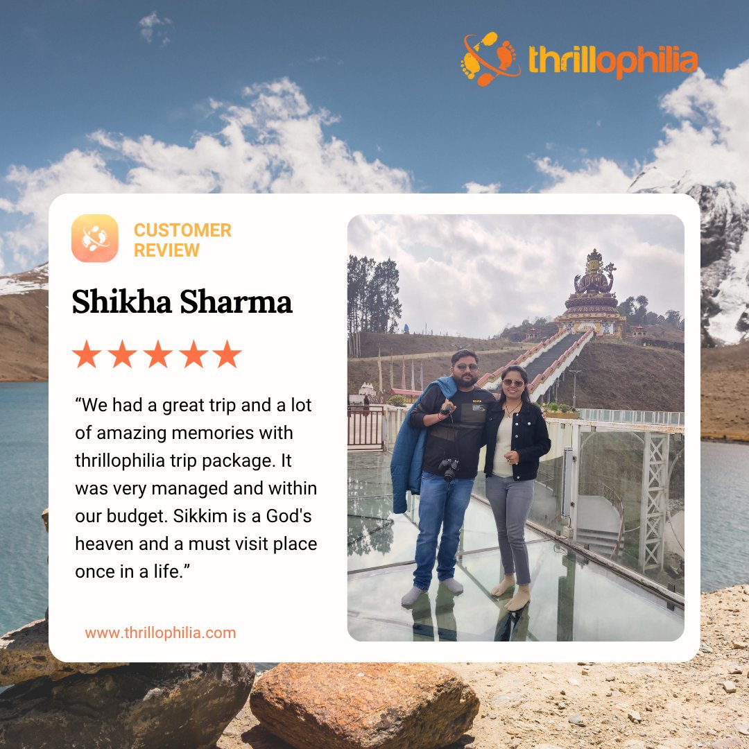 Sikkim felt like heaven on earth!❄️

From monasteries to mountain views, every moment was breathtaking.✨

As seen in #ThrillophiliaReviews, the trip was smooth, well-managed &amp; full of memories to cherish.🌄

#SikkimTrip #ExploreSikkim #SikkimDiaries #TravelIndia