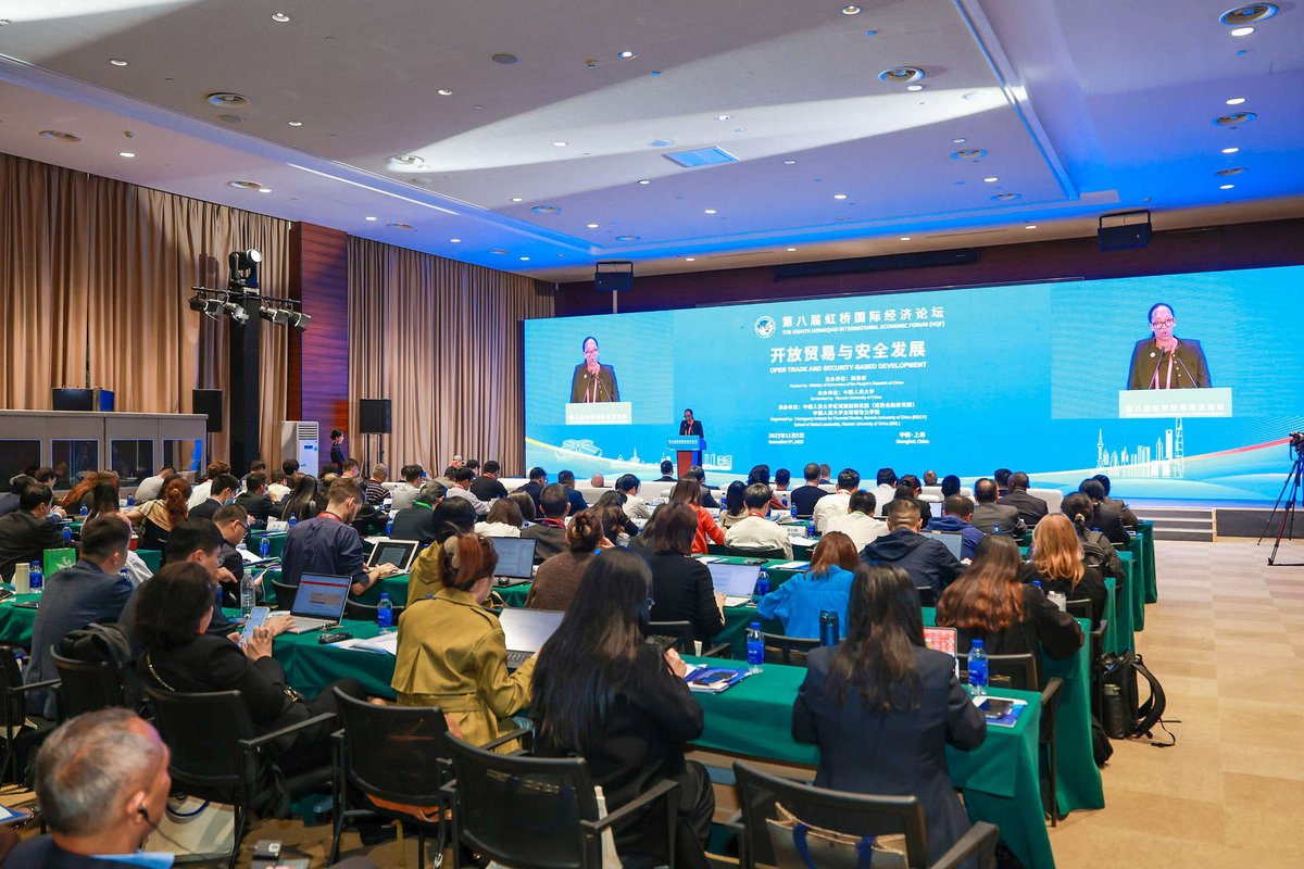 RDBrwanda's tweet photo. Rwanda is participating in the 8th China International Import Expo @ciieonline taking place from 5–10 November 2025 in Shanghai, showcasing its growing trade and investment ties with China and Asia.

During the Hongqiao International Economic Forum held alongside the #CIIE2025 expo, RDB Chief Investment Officer @Umurung_i shared remarks at a session on Open Trade and Security-based Development, undescoring the role of open and rules-based trade in driving sustainable and inclusive growth.

“To be open is to believe in the power of exchange of goods, ideas, and opportunity. To be secure is to ensure that such openness does not leave our nations vulnerable, but rather empowered.

True security is not about building walls; it's about building trust - in governance, in systems, and in each other. And open trade is not merely about exports and imports; it is about confidence, predictability, and the belief that prosperity can be shared.” @Umurung_i

Rwandan exporters attending the expo are presenting #MadeInRwanda products, including coffee, tea, honey, and handicrafts, at the Rwanda Pavilion, expanding Rwanda’s trade presence in the Chinese market.