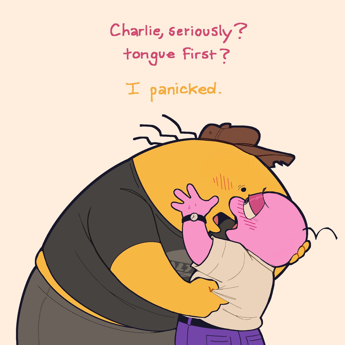 CL0WNC00TIES's tweet photo. Thought about them kissing with my mouth hung open while driving the other day 
#charpim https://t.co/Qwb4XXfRa4