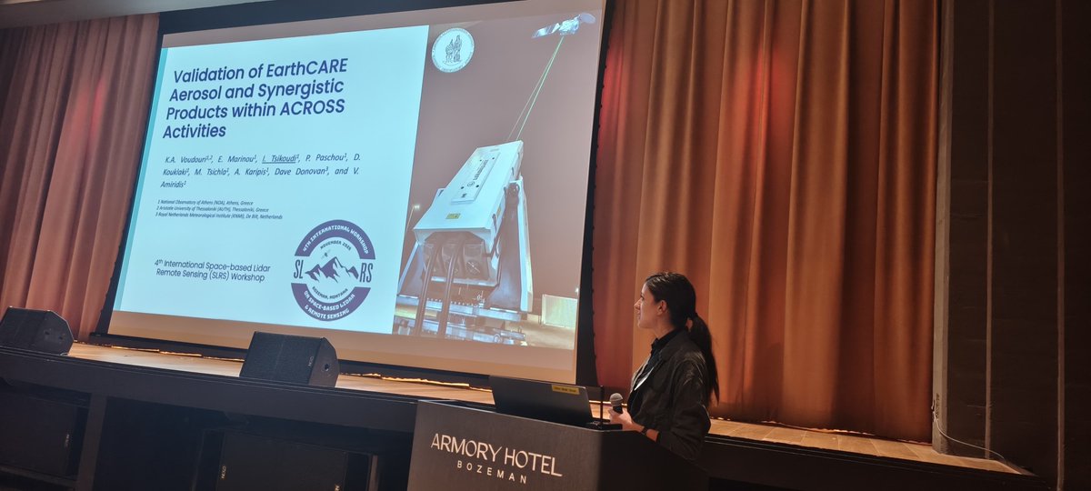Pangea4calval's tweet image. Dr. Ioanna Tsikoudi, member of the P4CV team, is participating in the  IEEE SLRS 2025 -  taking place this week in Montana, USA, from 2 to 7 November 2025, presenting the team’s results on the validation activities for the #EarthCARE satellite mission.

🔗slrs2025.mpqa.org/program/