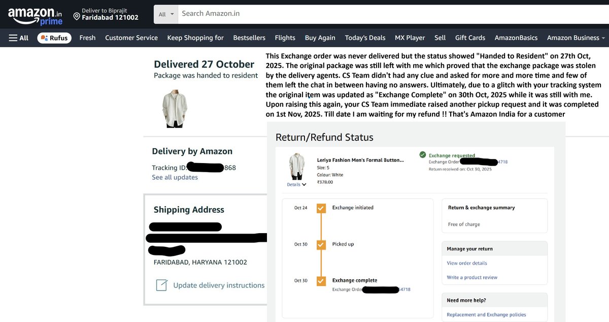 erbipra's tweet photo. @AmitAgarwal
@samirkumar
@abhinav_711
not sure if you have the sense of how things are on field, but there are loopholes in @amazonIN  which is frustrating to a customer and doesn't have any resolution. (1/4) https://t.co/54r4jyMLBd