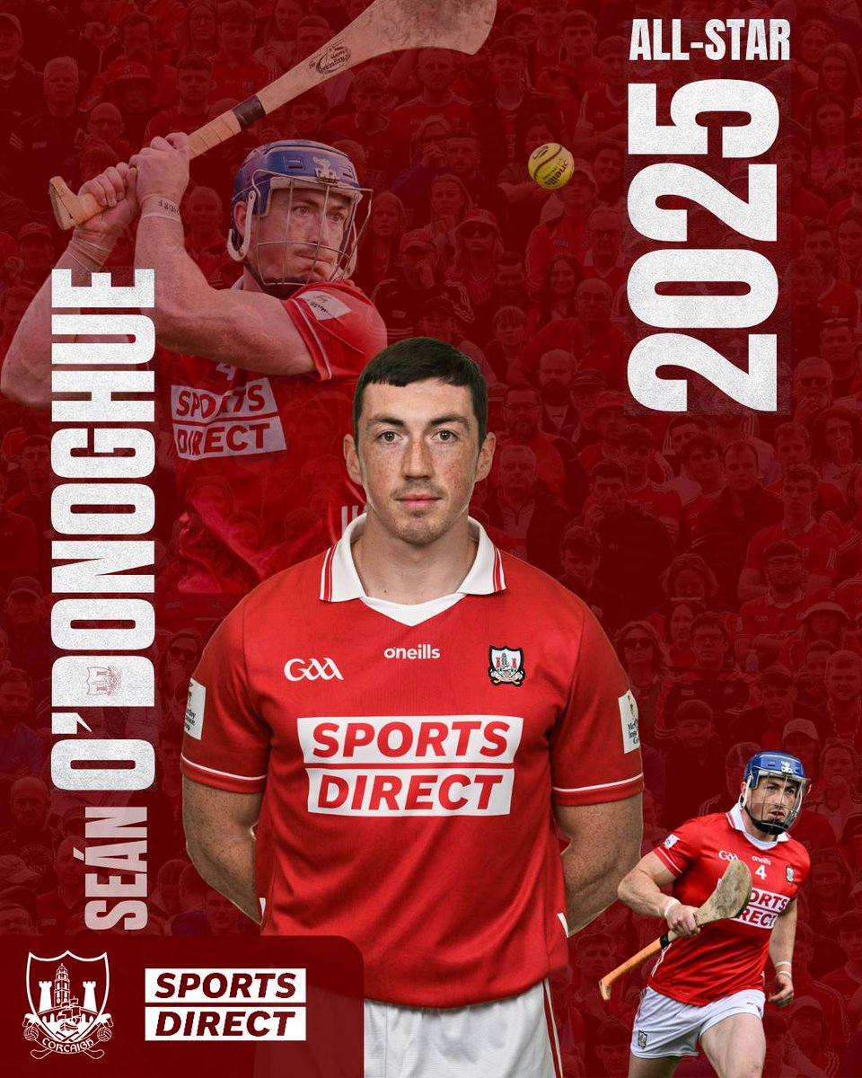 OfficialCorkGAA's tweet image. Congratulations to our Cork players — PwC All-Stars Hurling 2025 winners! 🔴⚪

Seán O’Donoghue, Ciaran Joyce, Darragh Fitzgibbon and Brian Hayes
