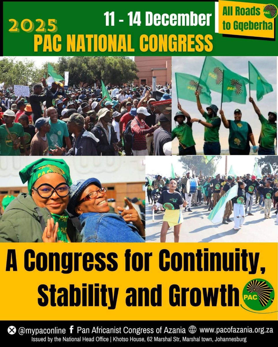 MyPAConline's tweet photo. 💚💛🖤United we stand, united we soar! The PAC is fueled by a great spirit🔥, marching towards the National Congress with one vision: continuity, stability, and growth! 💚Let's shape the future together! 🌟🔥
#PACUnited #NationalCongress #GrowthAndStability https://t.co/a93lkDs0D7
