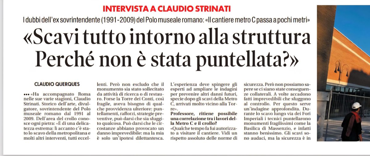 I lavori della #metroC intorno alla #TorredeiConti.
Ovviamente è solo un'ipotesi. 
Tutta da verificare.
Ma è il primo dubbio che mi è venuto.
Forse quel #crollo si poteva evitare?
Chissà...

#6novembre #Roma