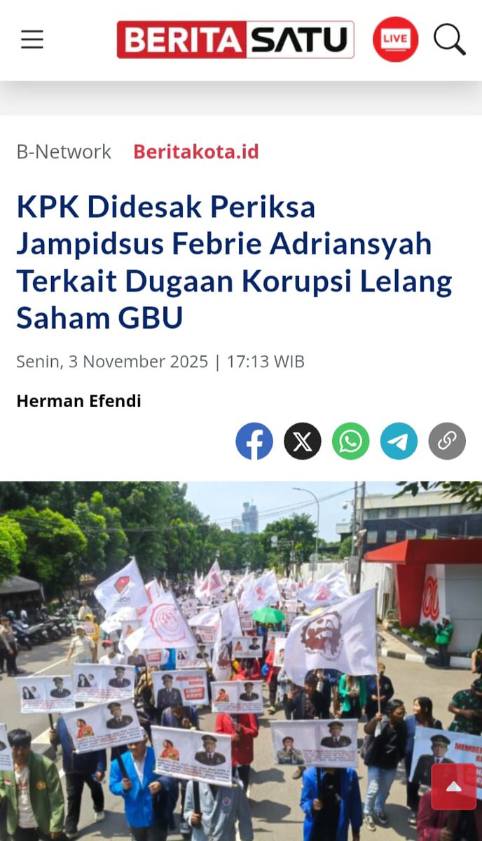 ShadowWalker909's tweet photo. Kalau hukum cuma tajam ke bawah, tumpul ke atas, itu bukan keadilan...itu sandiwara. KPK jangan takut periksa Jampidsus Febrie Adriansyah, rakyat butuh bukti, bukan alasan. #KPKJanganDiam #UsutTuntasGBU #LawanMafiaHukum #KeadilanUntukRakyat https://t.co/LQeCymCdEc