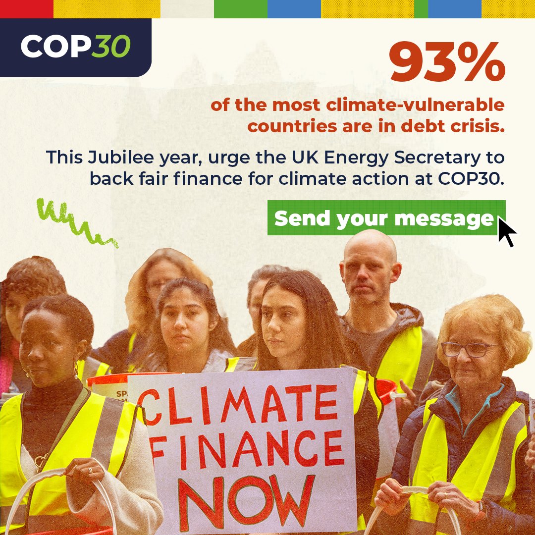 How much progress for climate action can we realistically hope to see when so many vulnerable countries are drowning in debt to rich countries and financial institutions?  

Ahead of #COP30, message <a href="/Ed_Miliband/">Ed Miliband</a> and call for bold leadership. 📧 ⤵️ 

action.cafod.org.uk/page/178976/ac…