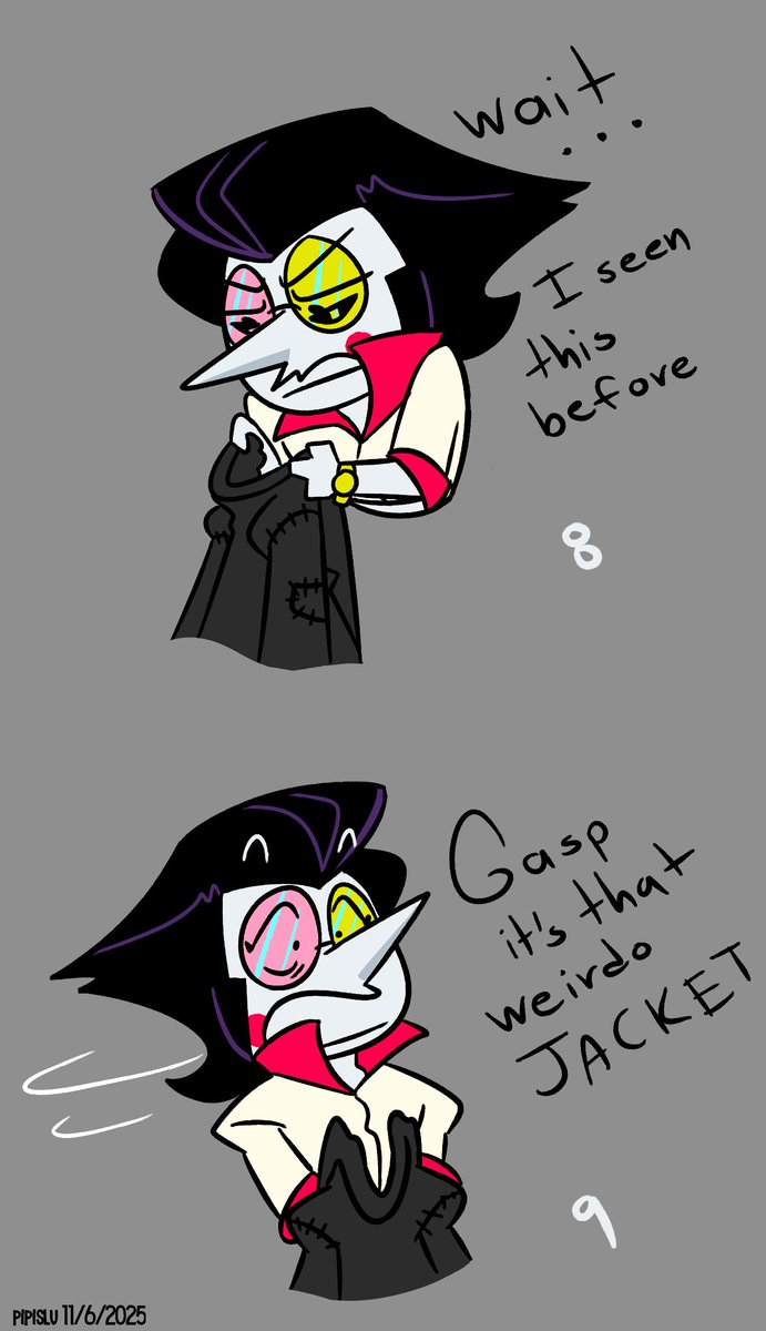 pipisluart's tweet image. #spamton #spamtongspamton #deltarunefanart #DELTARUNE  
@beelzebugart spamton lost his jacket, wonder what this spamton will do next :3