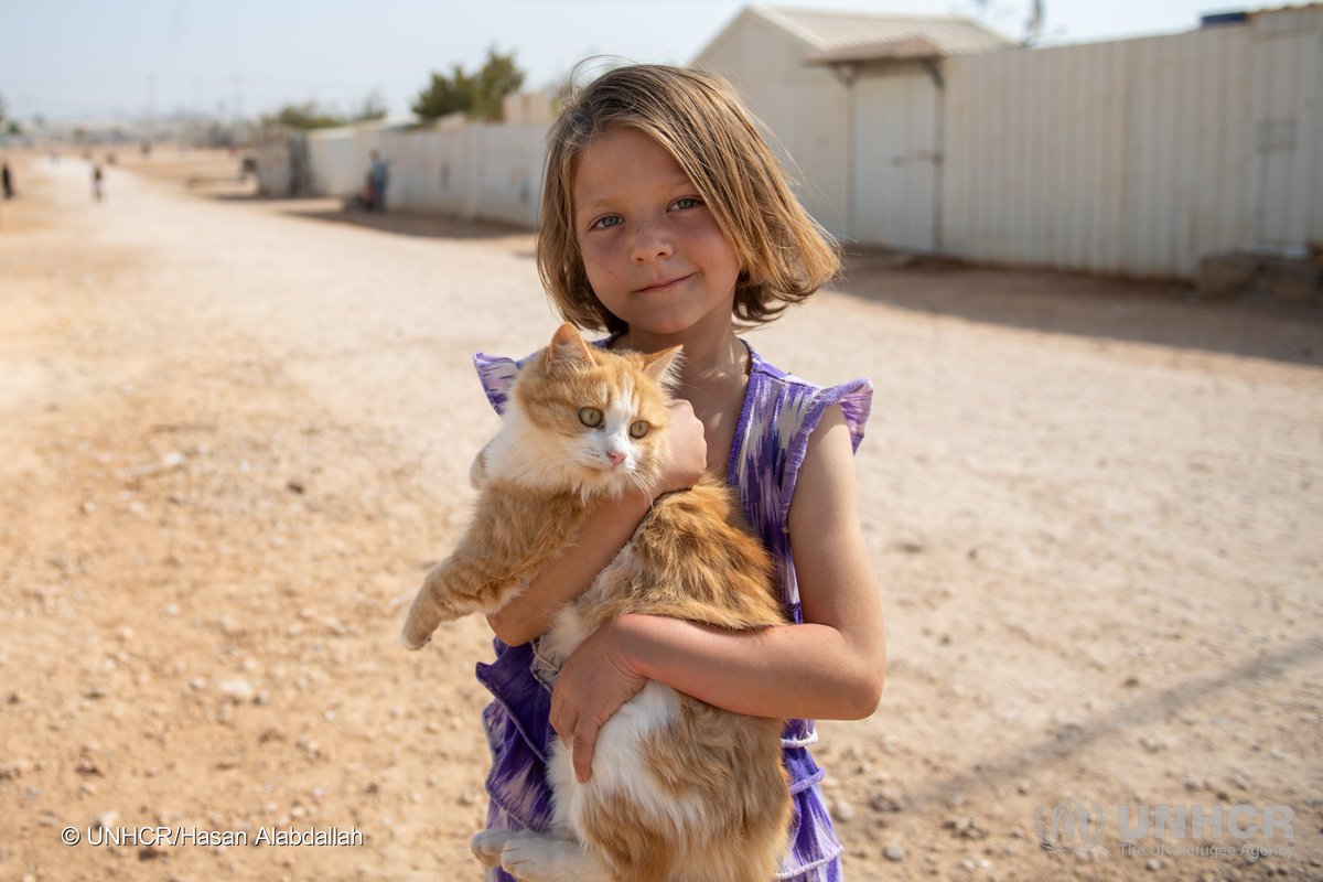 ZaatariCamp's tweet photo. She may be only 7, but Aisha’s heart is full of dreams. 💙
Born and raised in #AzraqRefugeeCamp, she spends her days playing with her best friend, her cat, “Soso.” 🐱
With a bright smile, she says:
“When I grow up, I’ll be a doctor and treat everyone, even Soso.” 🩺🐾 https://t.co/cWpFHB7UuF