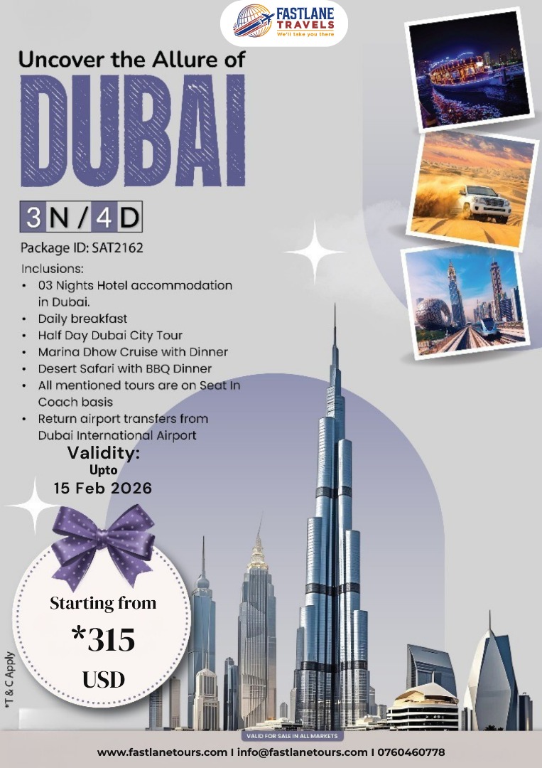 Experience the highlights of Dubai for 3Nights with a city tour,desert safari and cruise dinner . All starting at just $315 per person.