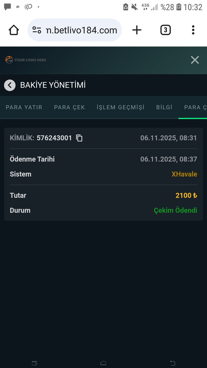 Muhammet789842's tweet photo. @LivoGiris Anında ödeme herzaman 5 dakika da Geliyor Teşekkürler.. https://t.co/q8pFtLflEV