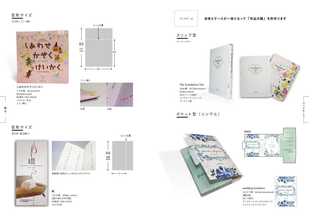 nacochi_d's tweet photo. 【お知らせ】同人誌装丁集 Binding Notes 通販開始いたします。
箔押し、特殊紙、カバー、特色、ブックケースなどなど いままでお手伝いしてきた 本の装丁を紹介しています。
よろしくお願いいたします。
https://t.co/9xQKsY6l0m https://t.co/Hl08gKKFIR