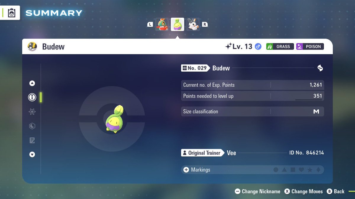 i was on vc and i didnt hear the shiny sound. i was in the middle of the Emolga side quest when i saw this guy. i thought the purple "bib" was weird so i relaunched the game and ran into him again and caught him