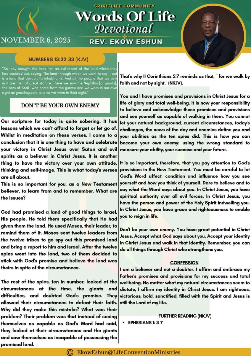 auntyconnieba's tweet image. November 6

#DailyDevotionalWithSpiritLifeCommunity

ekoweshun.lifeconventionministries.org/salvation-invi…