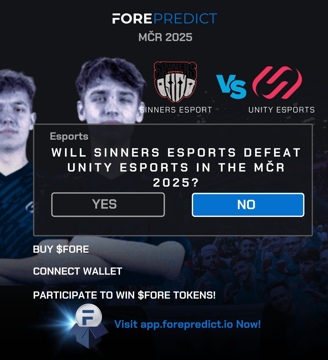 FORE_Predict's tweet photo. This is a true 50/50.
The data is split: UNITY leads the all-time head-to-head 8-6, but SINNERS is on a 6-win streak and took their last meeting.
It’s a classic momentum vs. history grudge match. Which one breaks?
Settle the debate 👇
https://t.co/hpVxUnyUUJ
#FOREPredict $FORE #CS2 #Esports #MCR2025 #SINNERS #UNITY