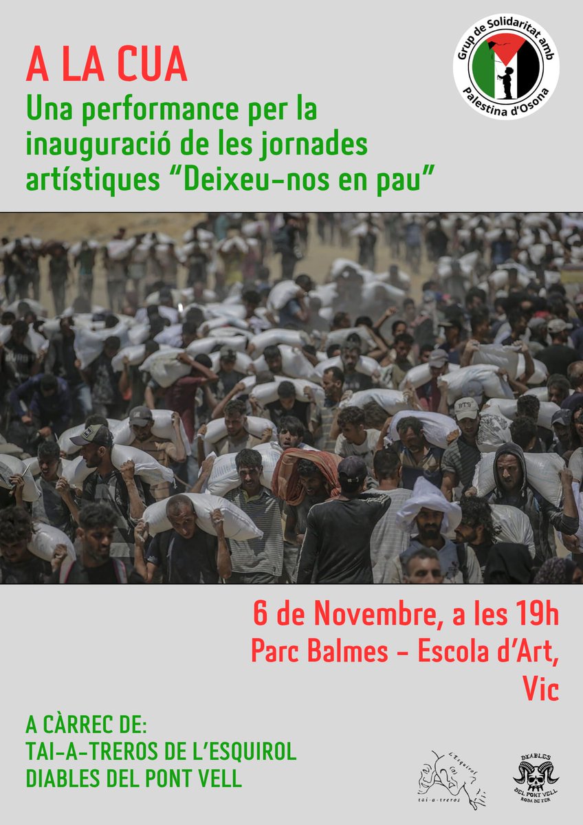 Avui! No us ho perdeu! Més de cinquanta contribucions d'artistes d'Osona a la causa Palestina.