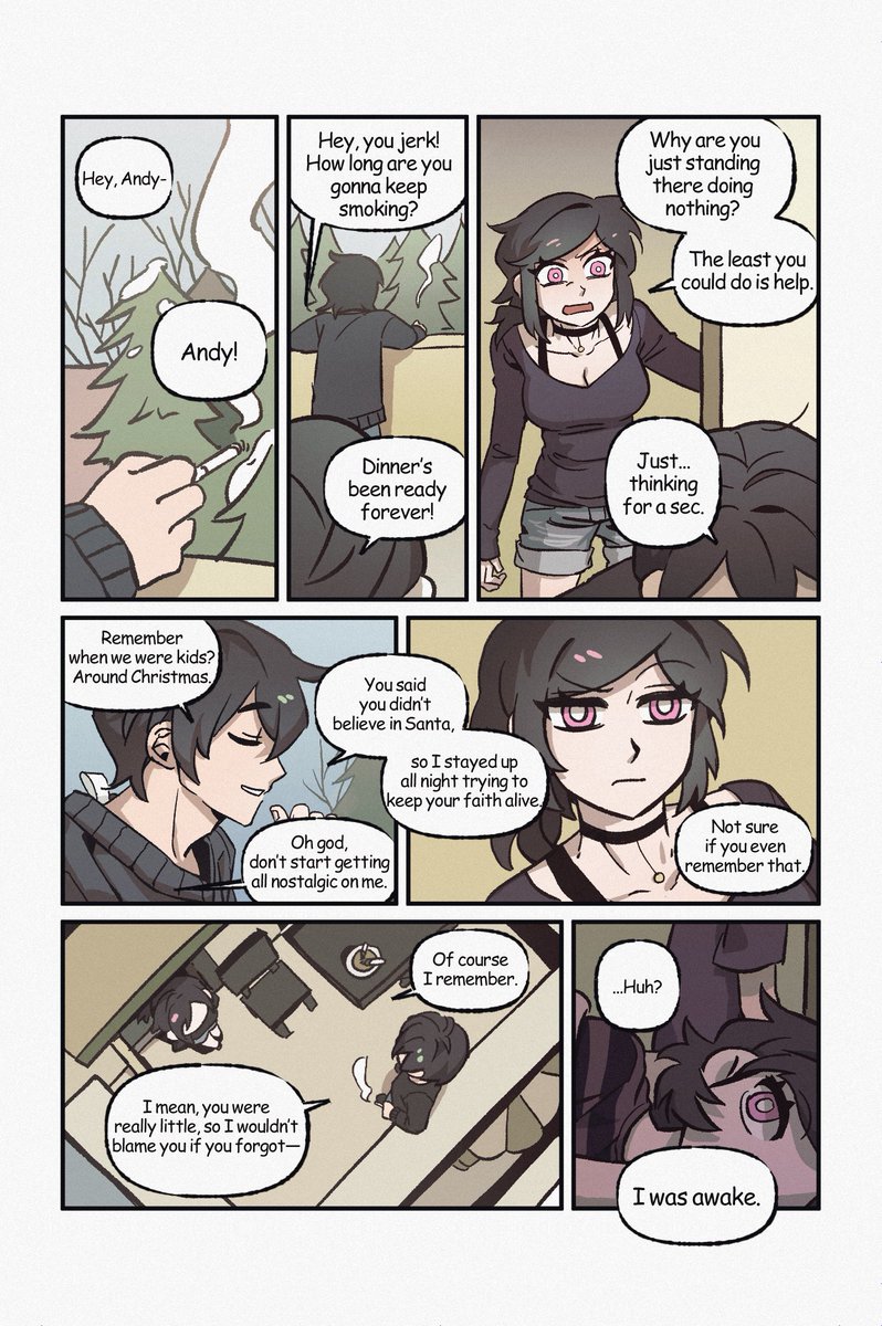 #thecoffinofandyandleyley
Christmas comic I drew on commission (4/6)