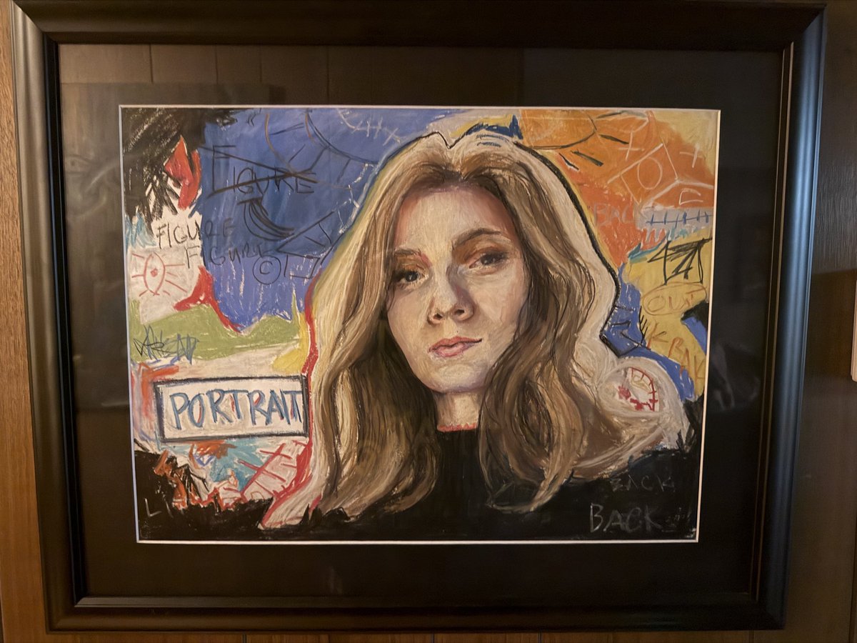 Still slacking on art posts 🤣.   Here is an original piece by JustSomeKid.  She made this  Basquiat inspired piece when she was 16.  She’s 25 now and working on her masters degree in art.