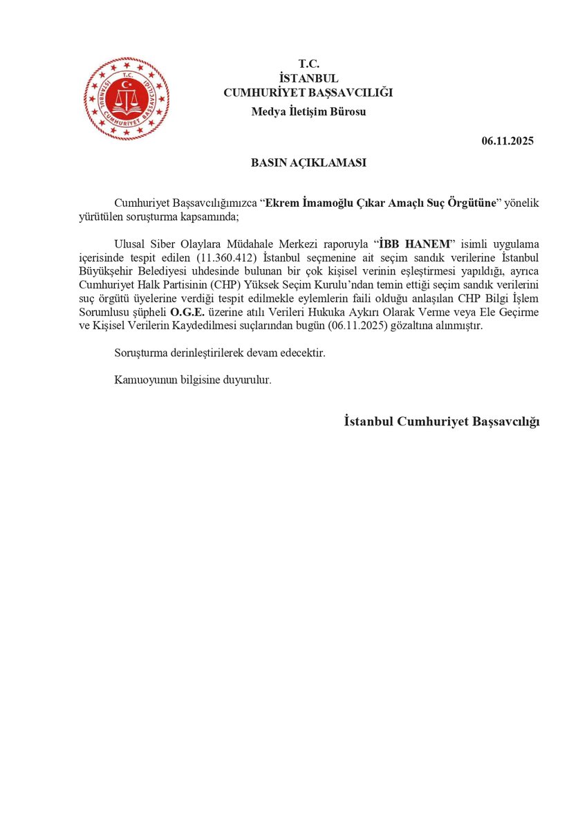 İstanbul Cumhuriyet Başsavcılığı (@istanbulcbs) on Twitter photo 