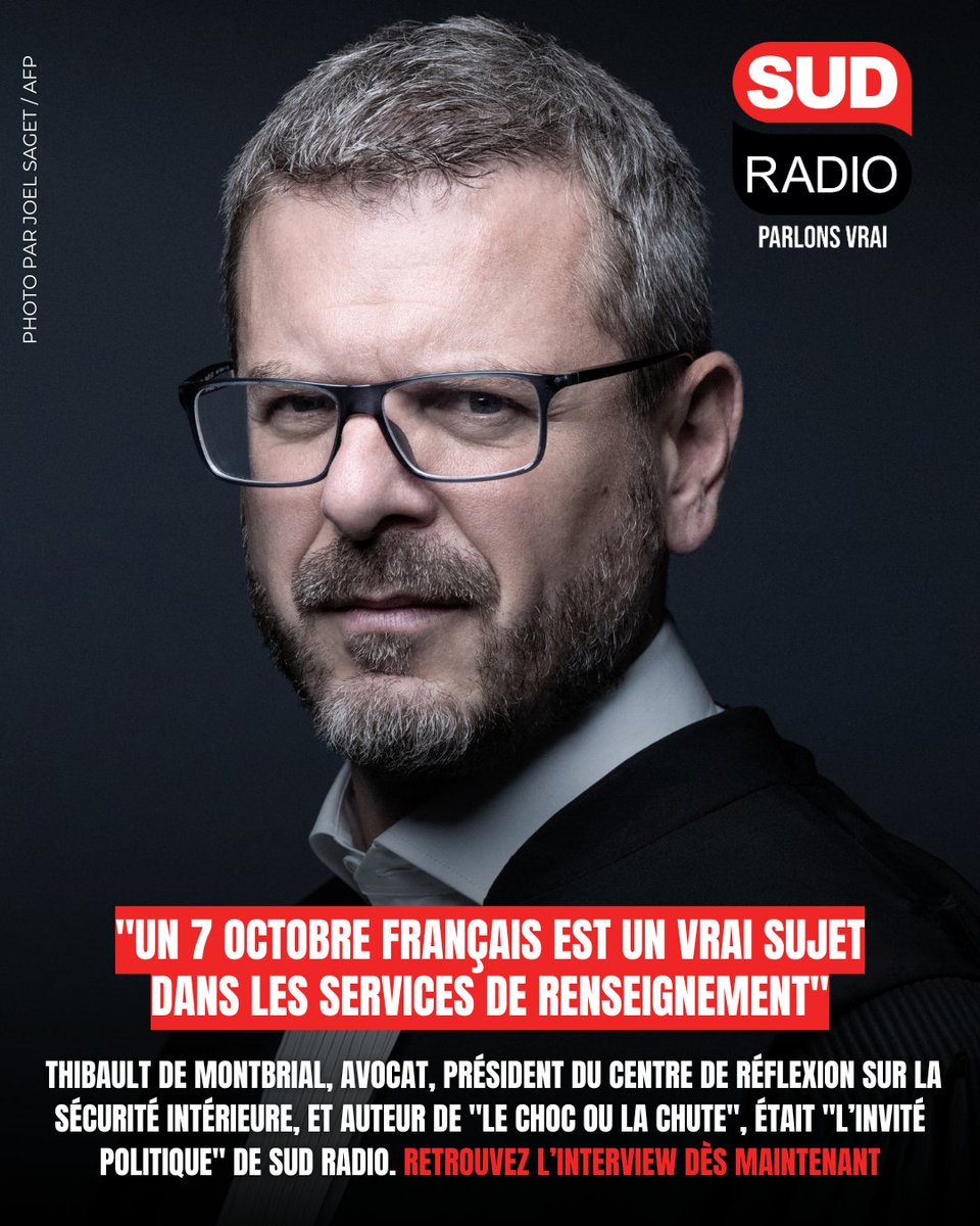🔴 Retrouvez l'interview politique de <a href="/MontbrialAvocat/">Thibault deMontbrial</a>, président du Centre de réflexion sur la sécurité intérieure, avocat, et auteur de "Le choc ou la chute" (<a href="/EdLObservatoire/">Éditions de l'Observatoire</a>) au micro de <a href="/JFAchilli/">Jean-François Achilli</a> sur Sud Radio : youtu.be/rGu1AgH5DiQ