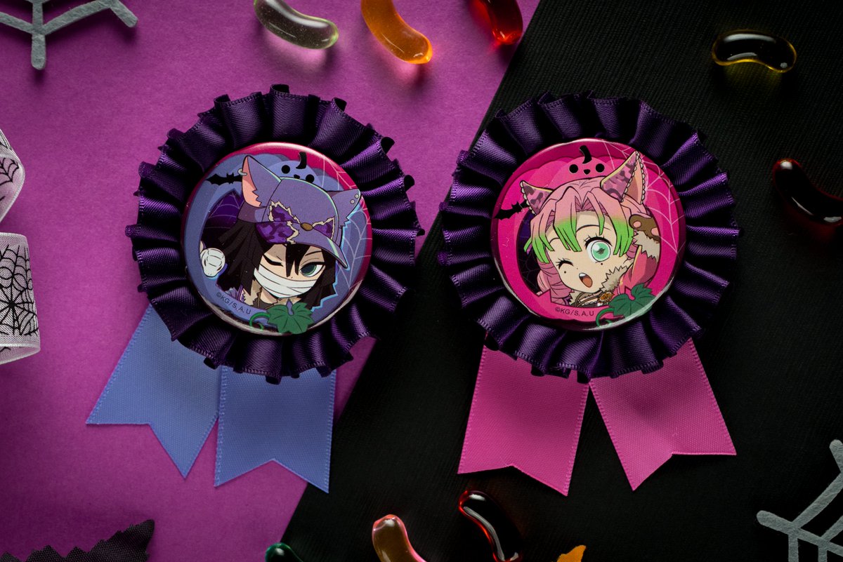 鬼滅の刃 ufotableハロウィン ランダムコサージュ風バッジA 未開封9点