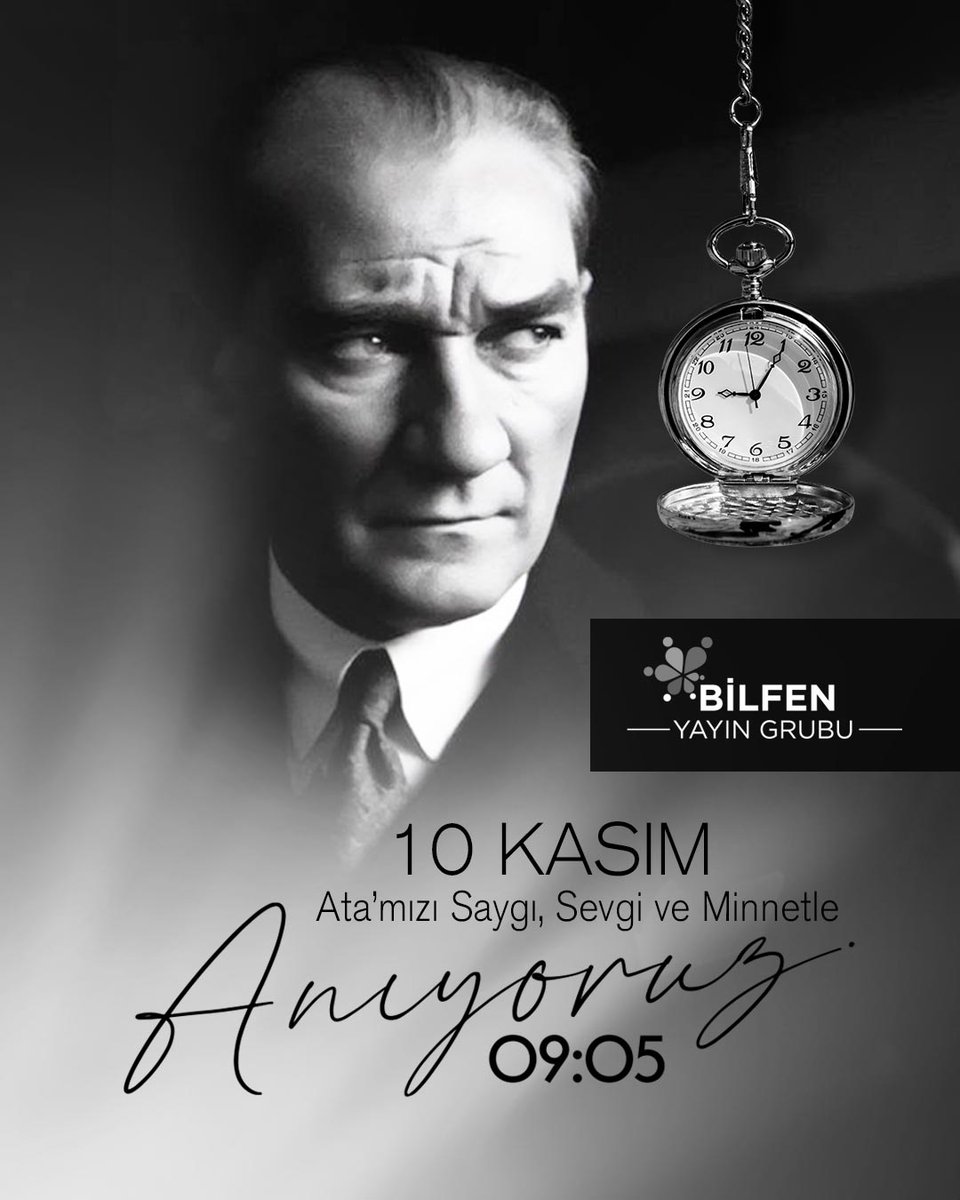 Büyük Önder Mustafa Kemal Atatürk'ü saygı, özlem ve minnetle anıyoruz.

#10Kasım #MustafaKemalAtatürk #Anıyoruz