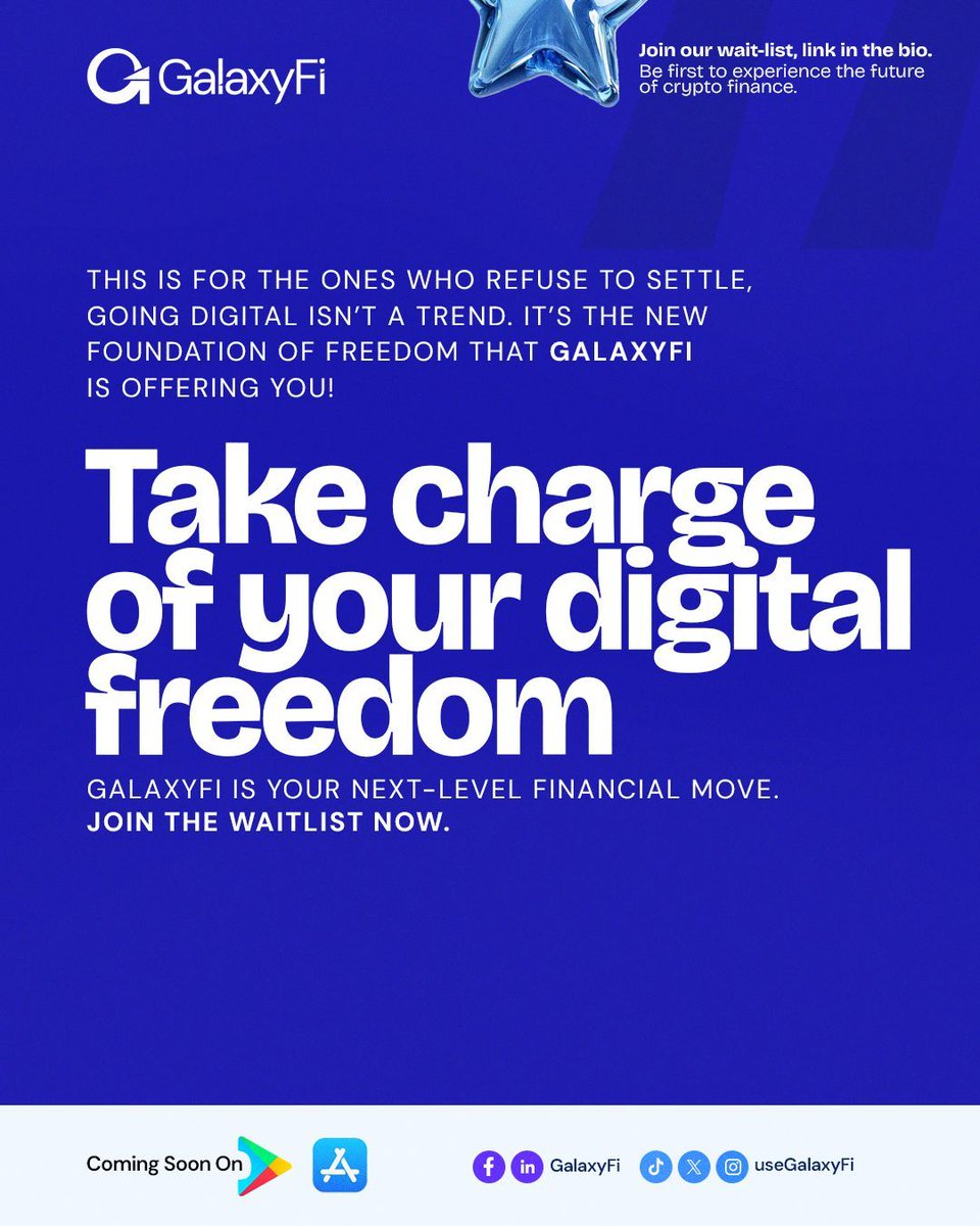 useGalaxyFi's tweet photo. Imagine a world where your money moves as fast as your dreams.
That’s GalaxyFi.
Join the waitlist now!

#CryptoFintech #JoinTheWaitlist #Web3Future #FutureOfMoney #FinancialEvolution #NewEraOfMoney #CryptoInnovation #NextGenFinance #FintechFlow #GalaxyFi #Crypto #Trading https://t.co/lkPg4D7lWZ