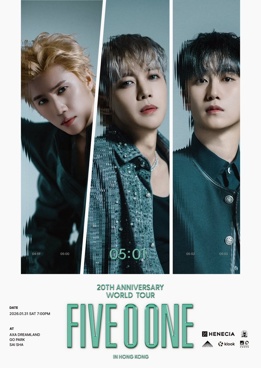 [NOTICE]
2025 FIVE O ONE : 20th Anniversary World Tour In Hongkong

🗓 2026.01.31 SAT 7:00PM
📍 AXA Dreamland, Go Park Sai Sha
🎟 Klook (s.klook.com/fiveooneconcer…)

#FIVE_O_ONE #FIVEOONE #파이브오원 #CONCERT
#KIMHYUNJOONG #HEOYOUNGSAENG #KIMKYUJONG