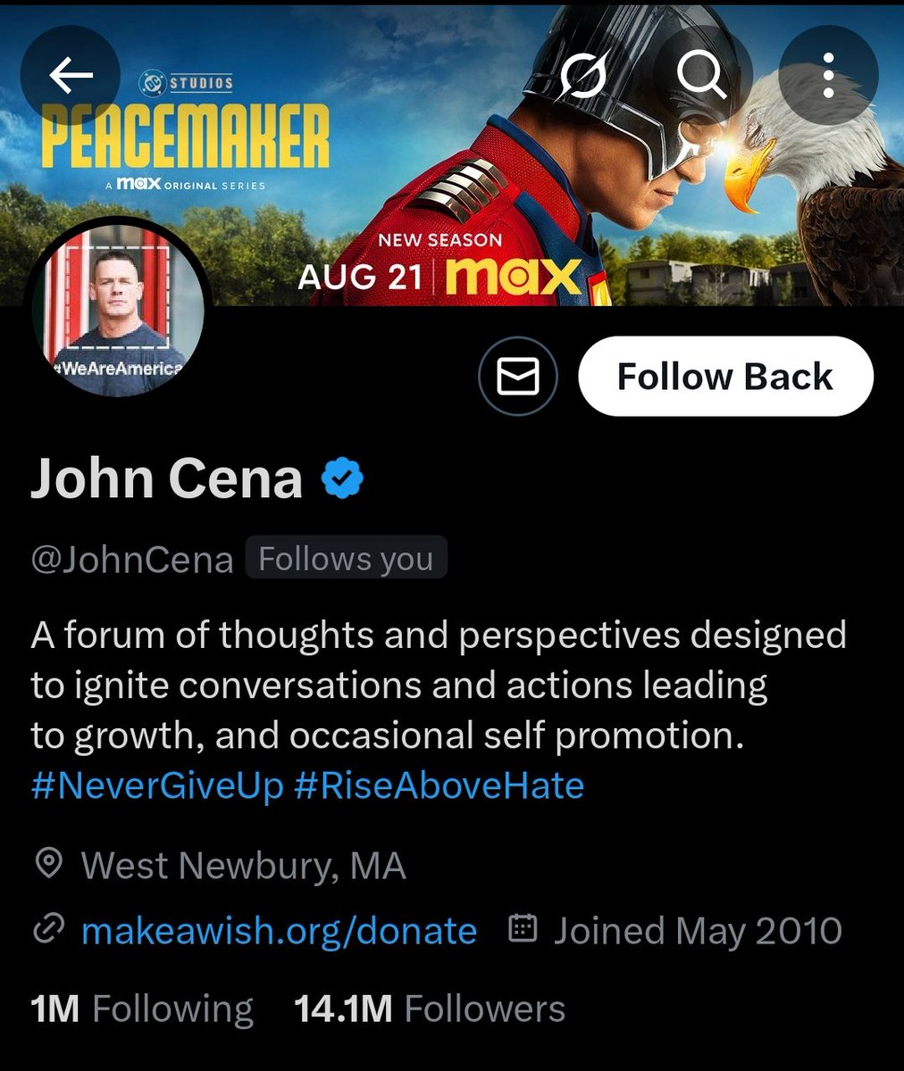 Can't believe John Cena followed me. 
Aisa kya dekh liye meri profile mein🫠
