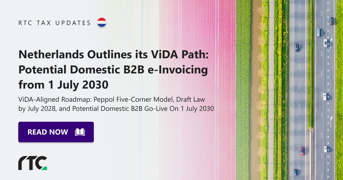 RTC_Suite's tweet image. Netherlands outlines ViDA roadmap: potential Peppol-based domestic B2B e-invoicing by 1 July 2030.

🔗 rtcsuite.com/netherlands-ro…

#eInvoicing #ViDA #Netherlands