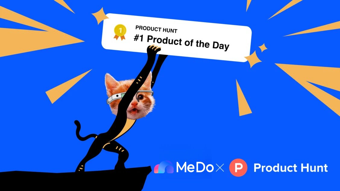 ShawnZhu_MeDo's tweet image. We did it! 🎉 MeDo crushed the Product Hunt daily rankings—thank you for every upvote, comment, and share! But the journey isn’t over yet—now we’re gunning for the weekly leaderboard.

Curious to build an app in one sentence? Head to medo.dev and try it for…