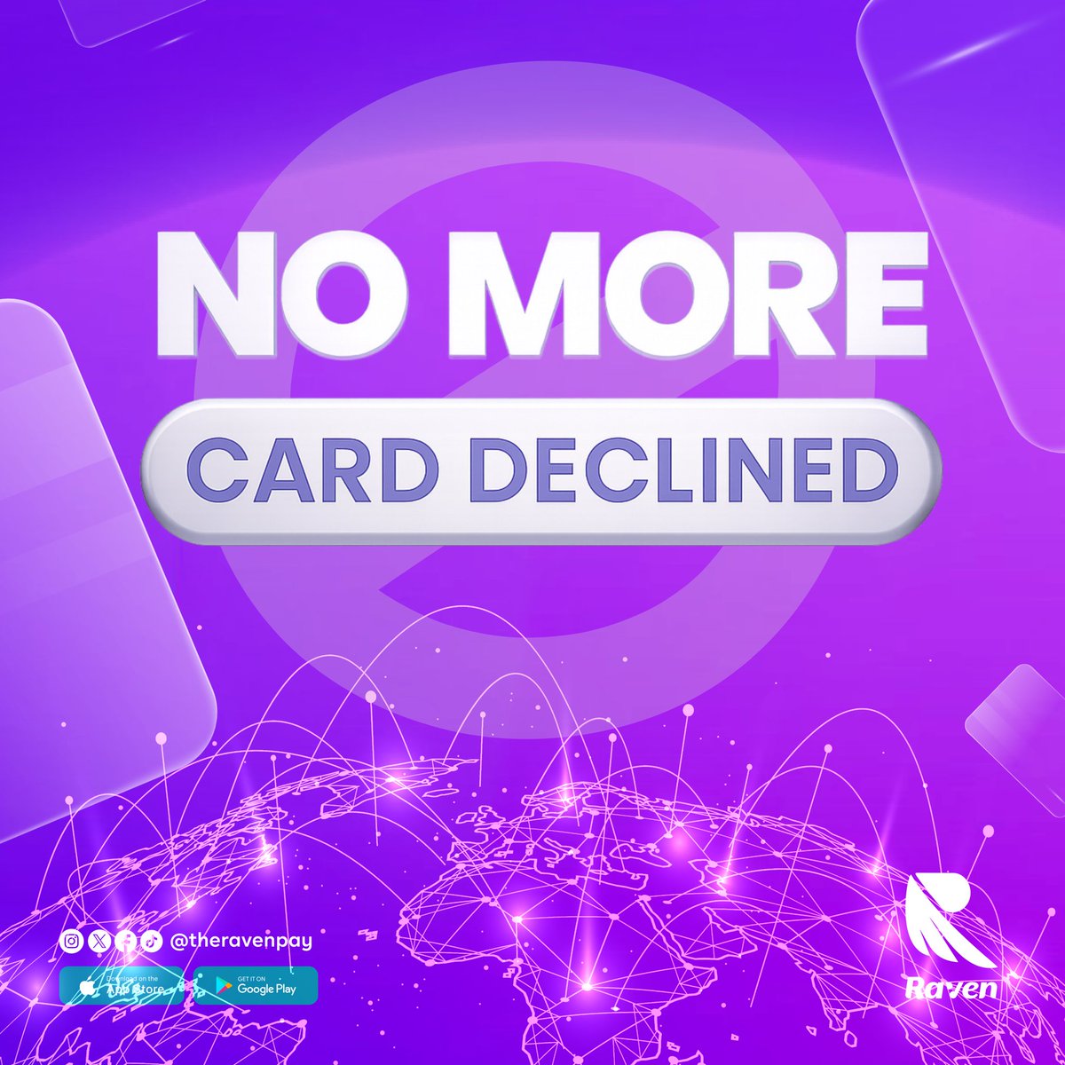 theravenpay's tweet photo. It’s 2025; no one should have to worry about online payments.
One card, works anywhere, zero wahala.
#GoGlobalWithRaven #RavenPay https://t.co/5jh65ad2jG