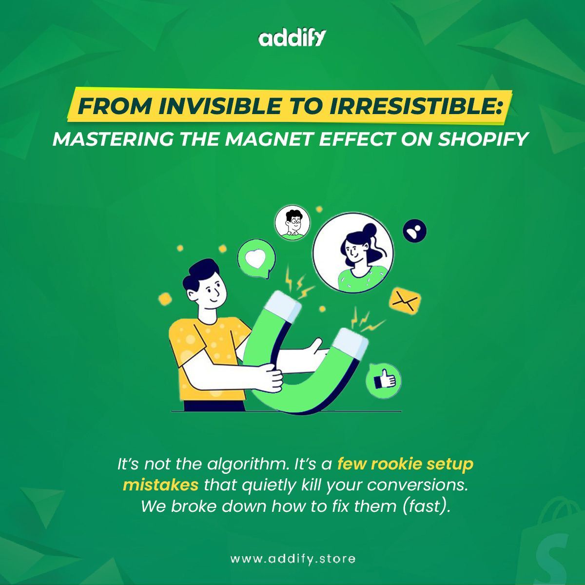 Addify2's tweet image. 𝟭𝟬 𝗦𝗵𝗼𝗽𝗶𝗳𝘆 𝗛𝗮𝗰𝗸𝘀 𝗡𝗼 𝗢𝗻𝗲’𝘀 𝗧𝗮𝗹𝗸𝗶𝗻𝗴 𝗔𝗯𝗼𝘂𝘁 (𝗕𝘂𝘁 𝗘𝘃𝗲𝗿𝘆𝗼𝗻𝗲 𝗦𝗵𝗼𝘂𝗹𝗱 𝗕𝗲 𝗨𝘀𝗶𝗻𝗴) 

We’re breaking down all 10 in our blog 👇
 addify.store/top-tips-for-b… 

#ShopifyTips #ShopifyHacks #Ecommerce #ShopifyStore #EcommerceMarketing #Shopify