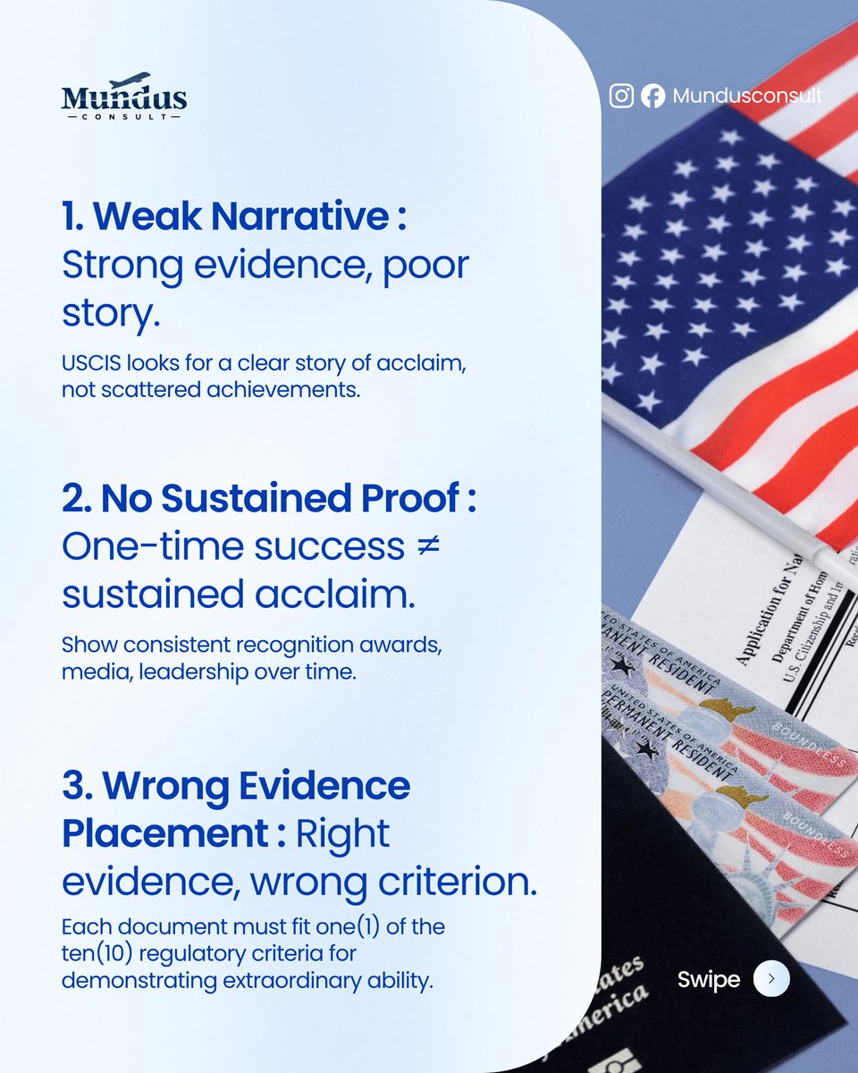 mundus_consults's tweet photo. Your evidence may be strong💪
But if your presentation isn’t🚫
USCIS will find the gaps💯
Learn the patterns‼️
Protect your petition✅
#MundusConsult #eb1a #ImmigrationTips #uscisupdate #USimmigration #immigrationsupport https://t.co/swdXhlpwD4