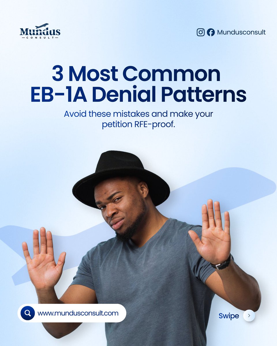 mundus_consults's tweet photo. Your evidence may be strong💪
But if your presentation isn’t🚫
USCIS will find the gaps💯
Learn the patterns‼️
Protect your petition✅
#MundusConsult #eb1a #ImmigrationTips #uscisupdate #USimmigration #immigrationsupport https://t.co/swdXhlpwD4