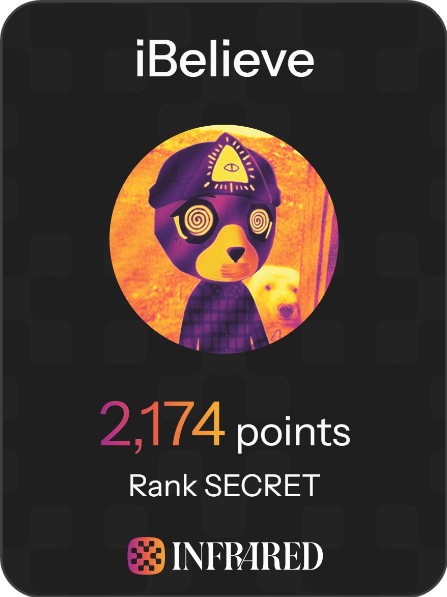 Each point is proof 🗝️

iBelievee in @infraredfinance.