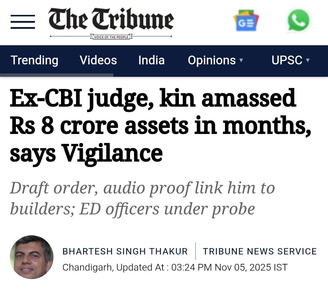 But judiciary is never corrupt 🤔
Maybe judge got properties worth 7-8 crores in 3 months using hard earned salary 🤷🏻‍♂️