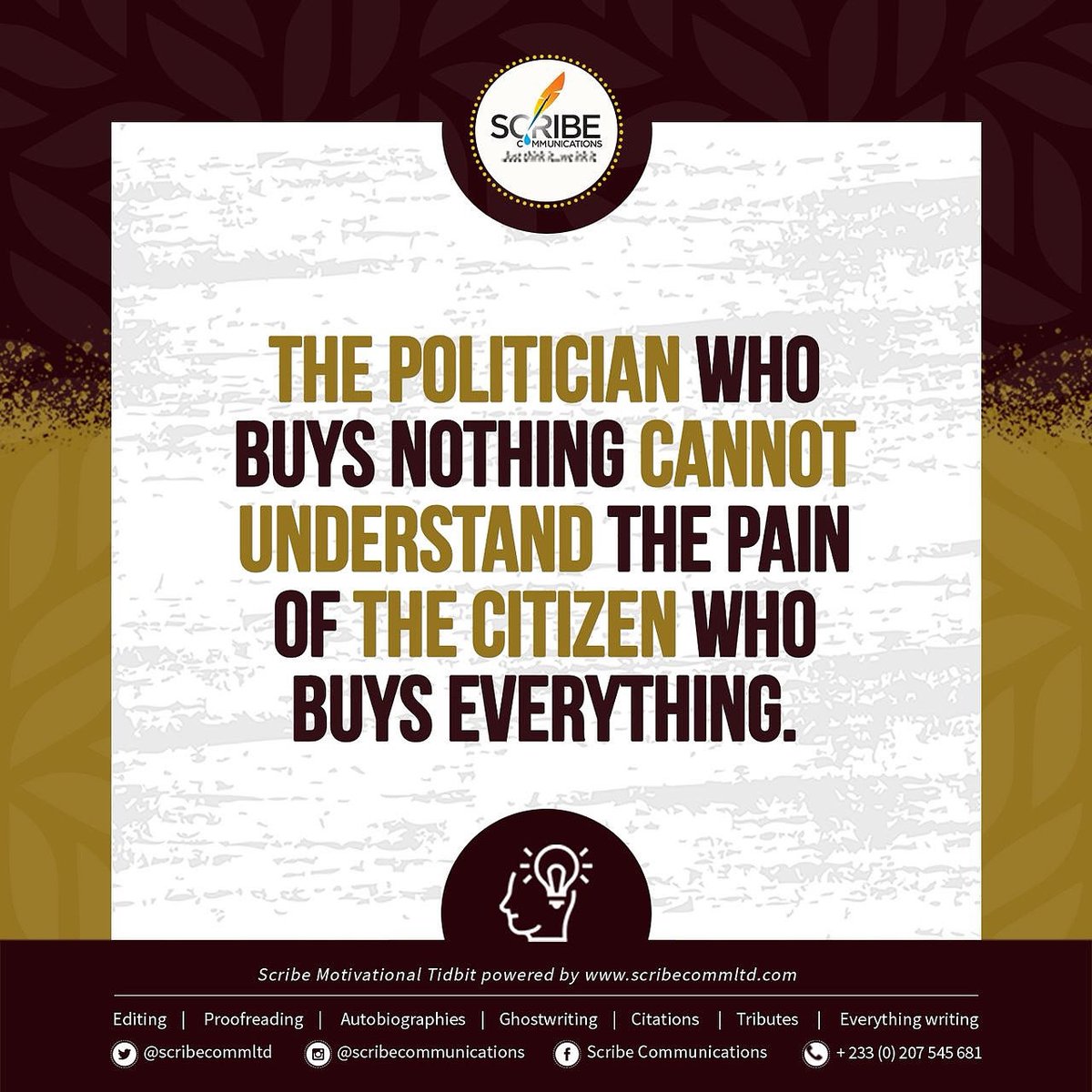 A leader cannot solve a problem they do not have. #Scribe