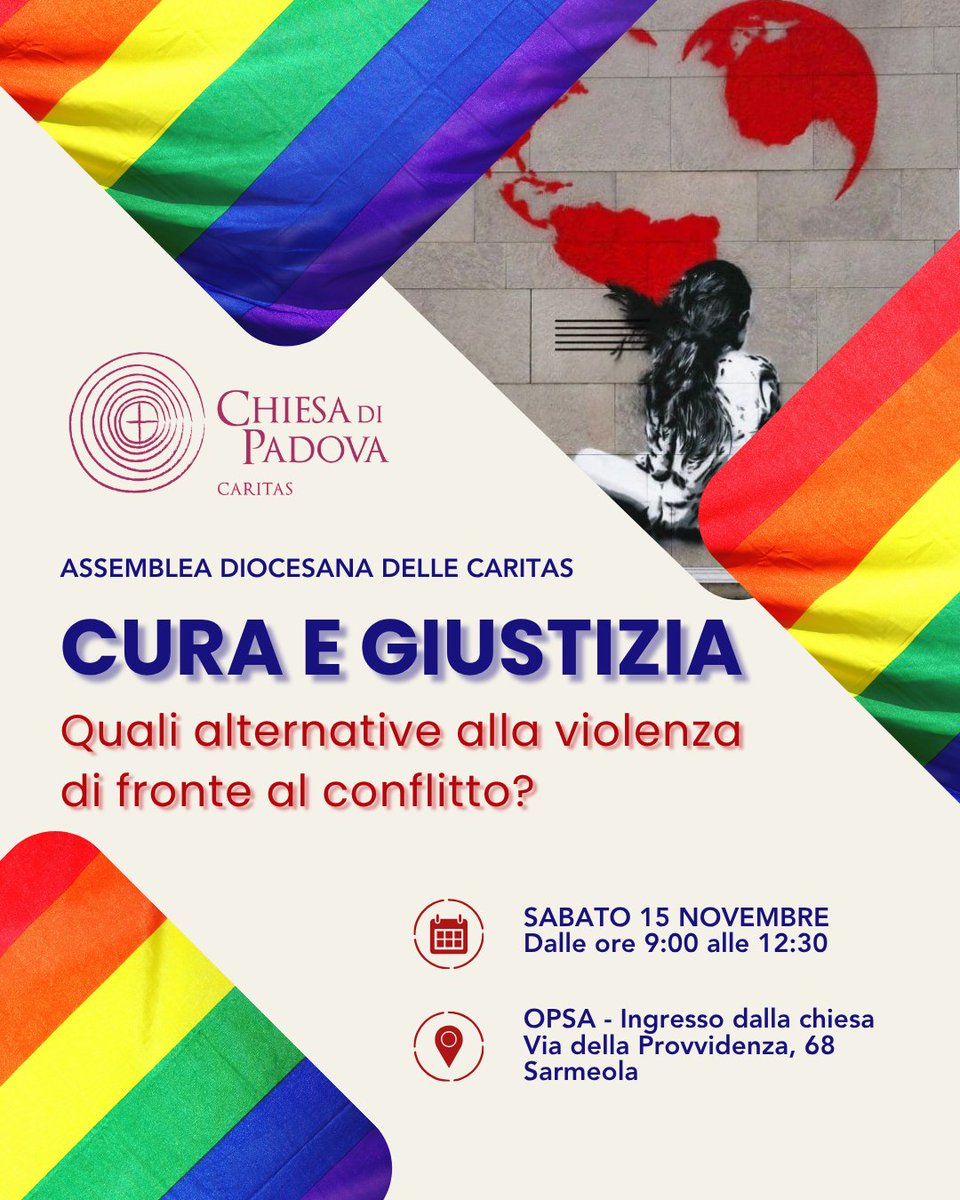 Carissime e carissimi,
vi raggiungiamo con l'invito all'Assemblea diocesana delle Caritas. Non Mancate!