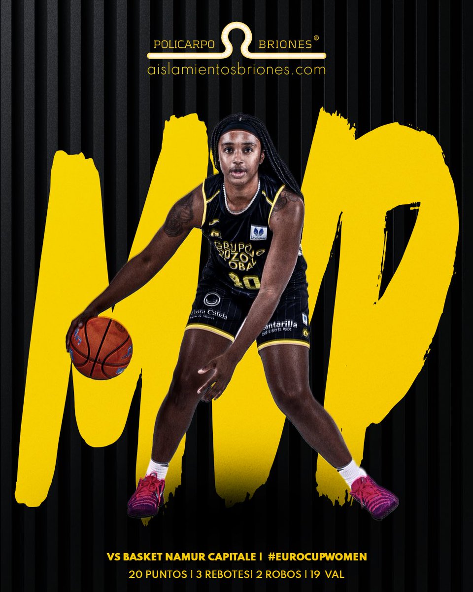 𝙈𝙑𝙋 𝘿𝙀𝙇 𝙋𝘼𝙍𝙏𝙄𝘿𝙊 🔝🔥

¡Jasmine Walker es la 𝙼𝚅𝙿 𝙿𝙾𝙻𝙸𝙲𝙰𝚁𝙿𝙾 𝙱𝚁𝙸𝙾𝙽𝙴𝚂 del partido contra Basket Namur! 

20 puntos | 3 rebotes | 2 robos | 19 val

🔗 aislamientosbriones.com