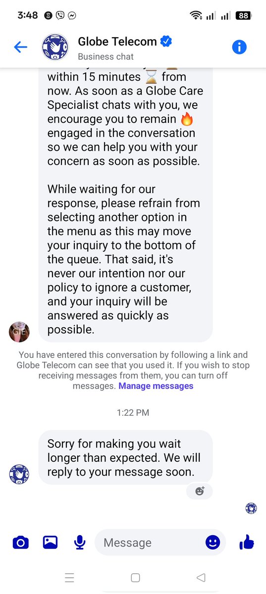 ReinaLedda's tweet photo. @enjoyGLOBE Until now, there's no response. https://t.co/bCO4tkjTYU